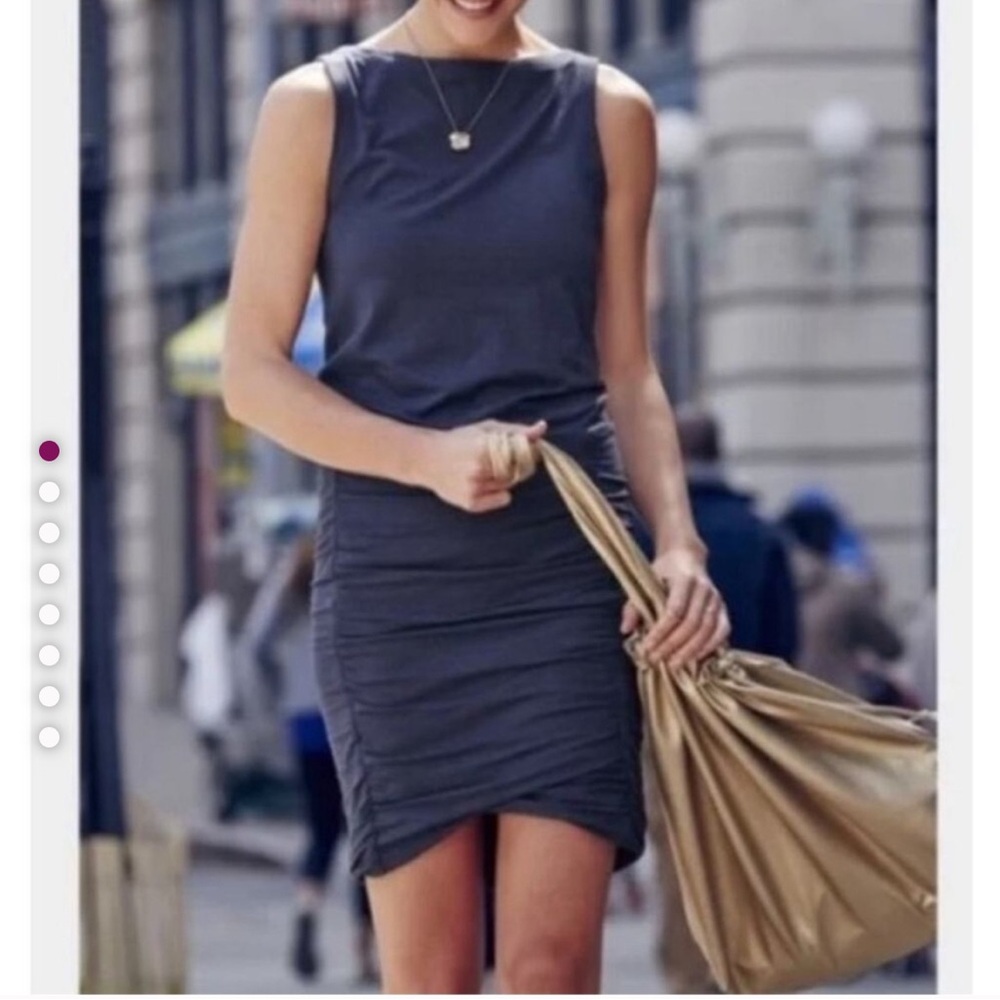 Athleta Sleeveless Ruched Tulip Mini Dress Navy Blue Size XXS
